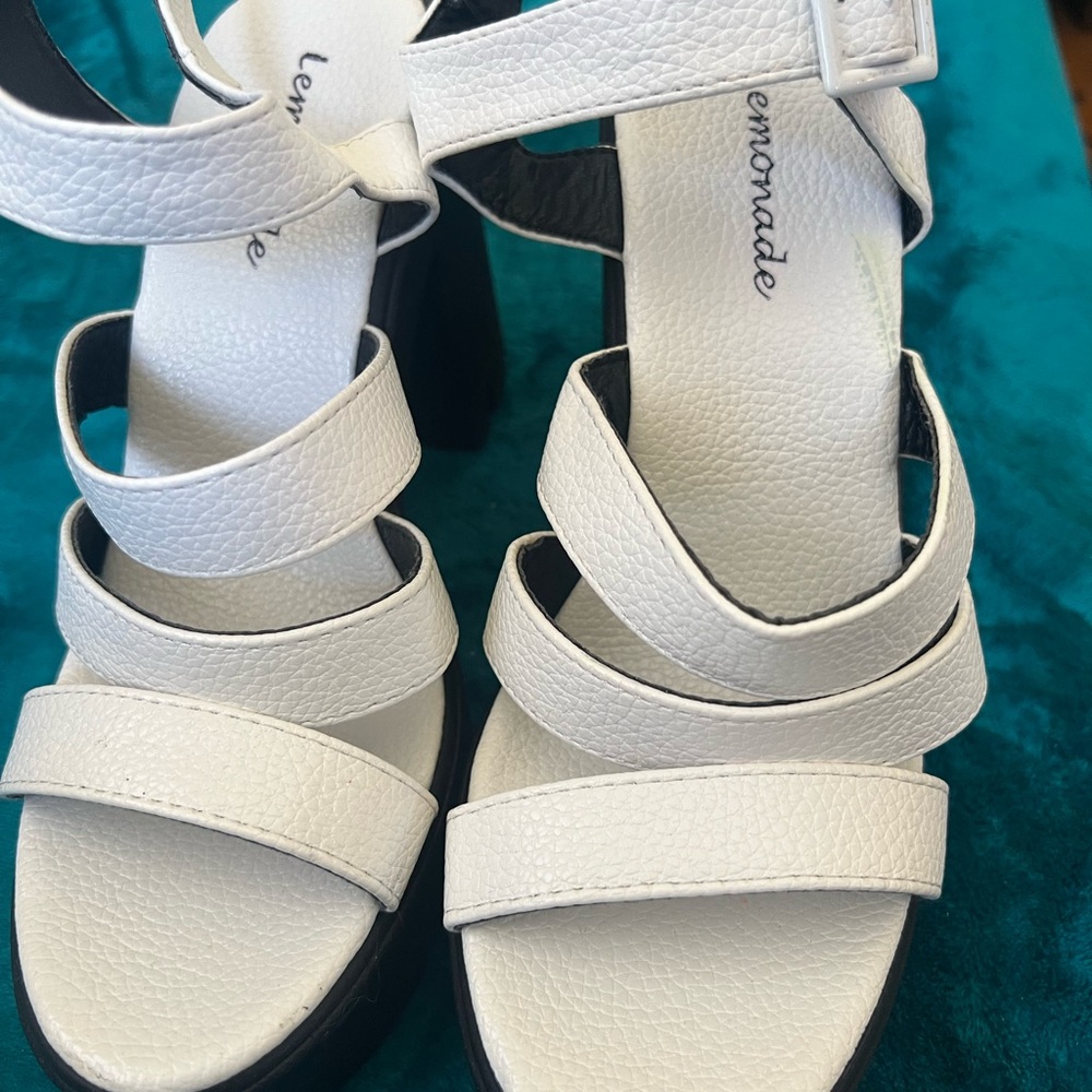 Lemonade platform white sandals. Size 7.  New without tags or box.
